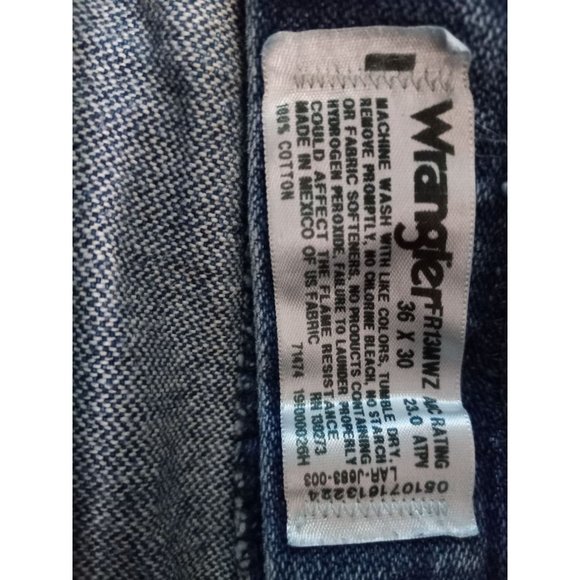 Wrangler 36x30 Dark Wash HRC2 Original Fit Flame Resistant Casual Work Jeans - Picture 6 of 6